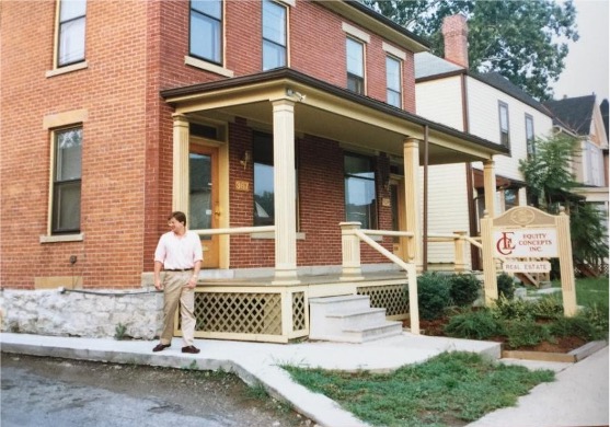 Steve Wathen in 1987 at Equity's original office in Columbus Ohio Steve Wathen in 1987 at Equity's original office, an old house Steve restored himself, in Columbus Ohio